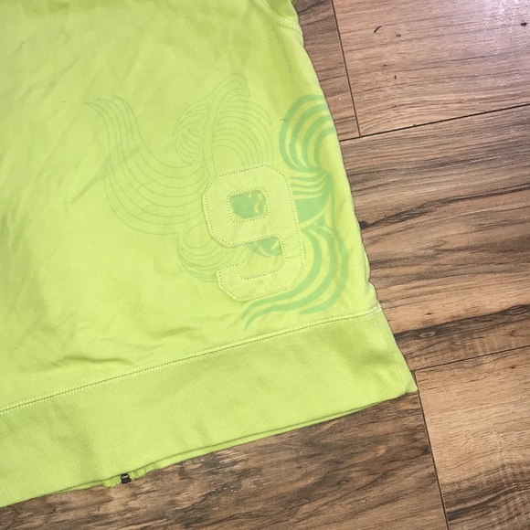 C9 Champion lime green short Sleeves zipper hoodie puff shoulders size large - Picture 12 of 13